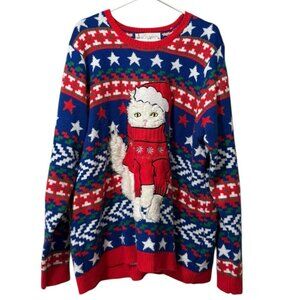 Jolly Sweaters Size XXL Ugly Christmas Sweater Holiday Cats Knit Long Sleeve‎